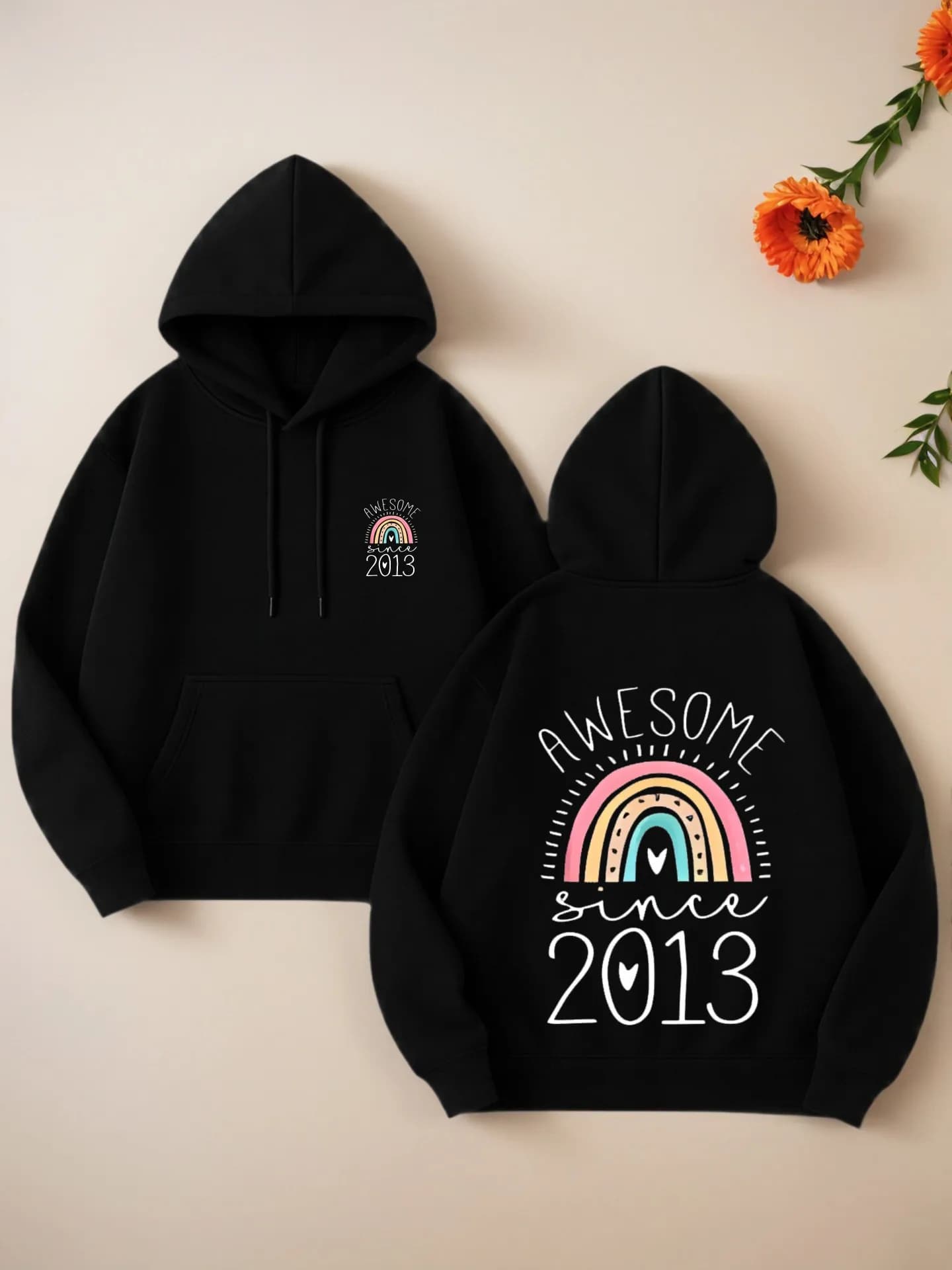 Felpa con cappuccio grafica da donna, stampa carina, stile estetico, tessuto morbido, abbigliamento casual quotidiano, per adolescenti