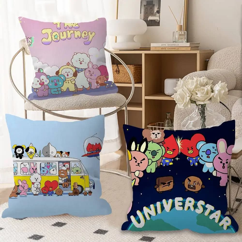 BT-and-21 Cuscino Anime Cartoon, Copricuscino per Divano e Letto, 45x45 Cm, Alla Moda