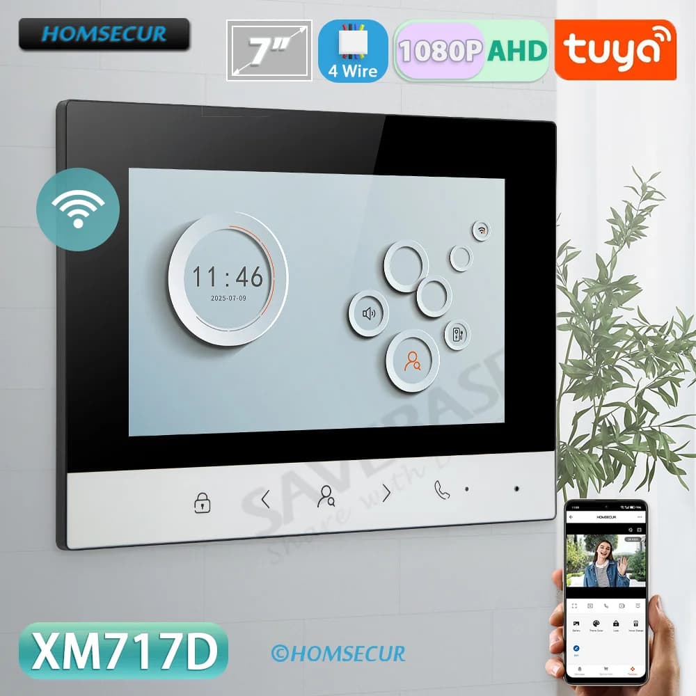 Tuya Smart WIFI Monitor da interno 7 "/10" Schermo LCD per 4 fili HD 1080P Videocitofono vivavoce Citofono Campanello Sicurezza domestica