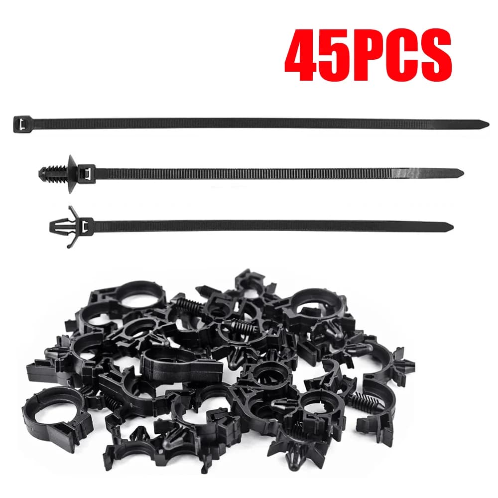 45 pz Auto Push Mount Cavo Zip Tie Car Wire Routing Clip di fissaggio Clip per cavi auto Autobloccante Fissaggio Cavi Organizzatore