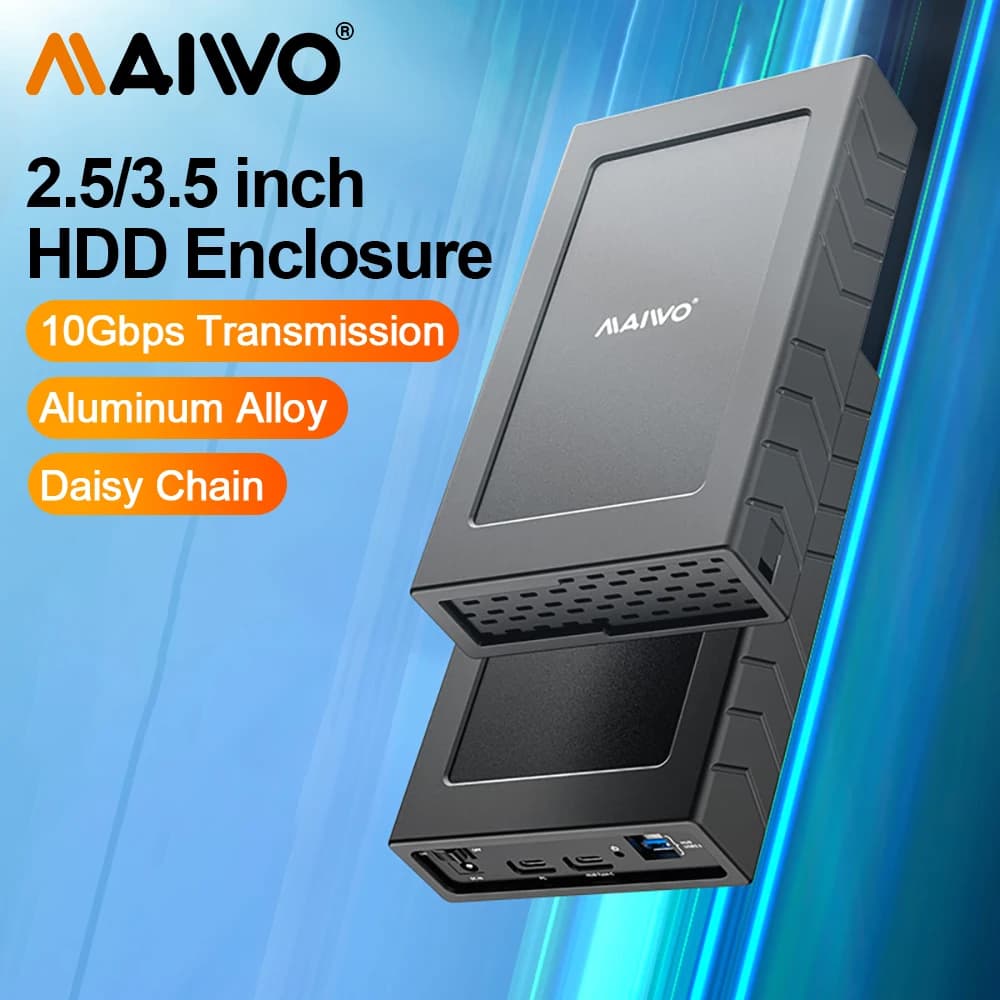 MAIWO HDD Case 2.5''/3.5'' SATA to USB 3.0 Hard Drive Enclosure for SSD Disk HDD Box USB C 3.1 Case HD External HDD Enclosure