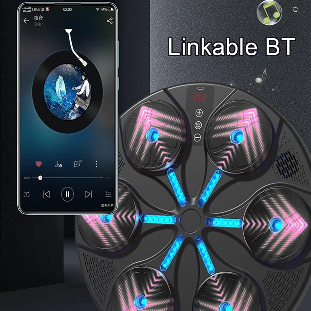 Music Boxing Machine Music Boxing Puncher Type C USB Charging Smart Bluetooth-Compatible Boxing Machine with Gloves for Home Gym