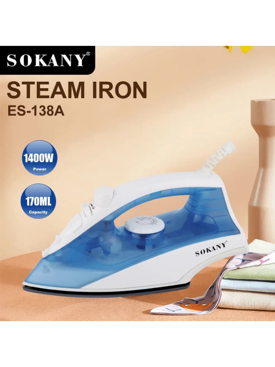 Ferro da stiro a vapore elettrico portatile SOKANY-138A domestico - Versione da viaggio con design a piastra in ceramica, adatto a tutti i tipi di abbigliamento