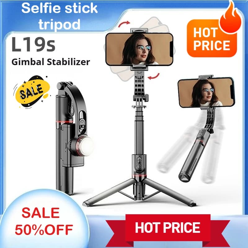 Stabilizzatore palmare L19, pan-tilt-zoom, strumento di ripresa estensibile, treppiede per selfie stick