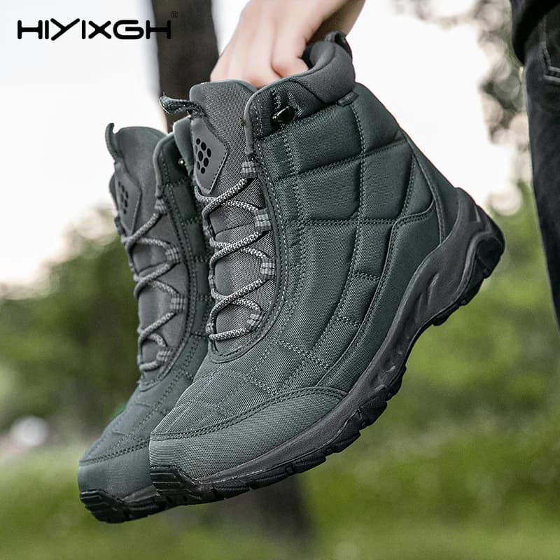 Men's Winter Snow Boots Waterproof Sneakers Thickened Plush Men's Ankle Boots Outdoor Men's Hiking Boots Super Warm