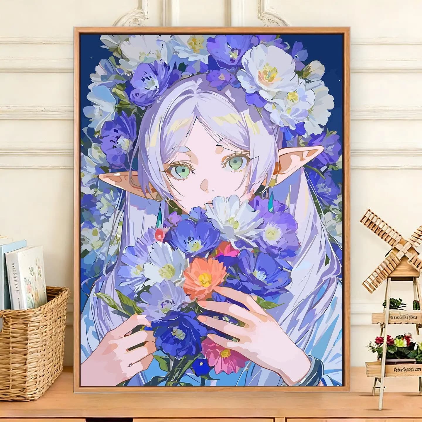 Acrylic Paint By Numbers Frieren At The Funeral Painting By Numbers on Canvas Coloring By Number for Adults Paint Digital Art