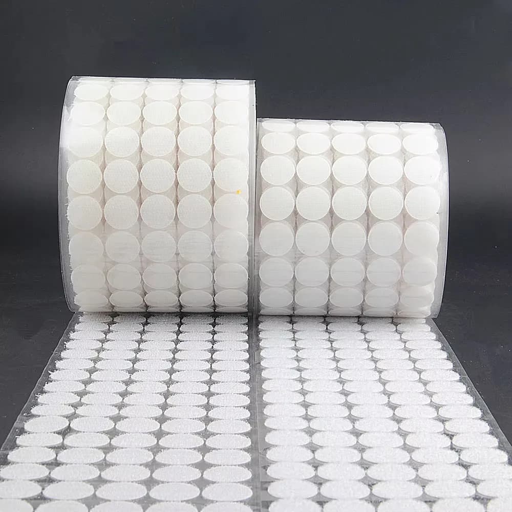 600 paia di adesivi autoadesivi a pois bianchi, nastro a strappo 10/15/20mm, chiusura in nylon resistente con velcro adesivo per casa e ufficio