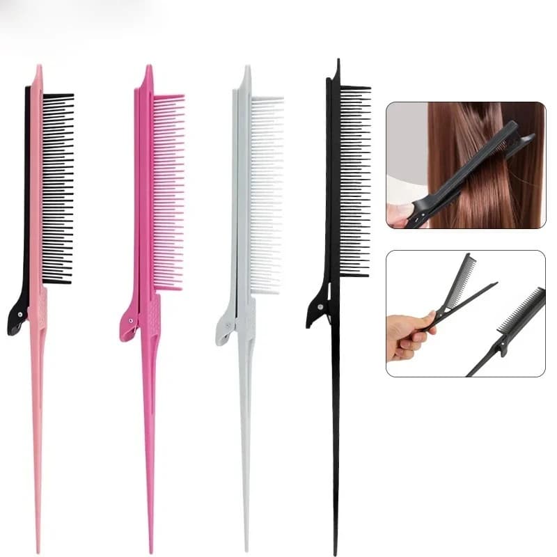 Pettine per taglio capelli con punta, pettine lucido, pettine in plastica, strumento per parrucchieri, pettine per acconciature, pettine per intrecciare i capelli