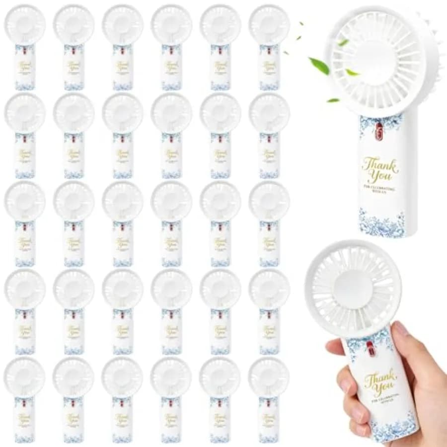 Ventilatori Elettrici Portatili per Matrimoni, Mini Ventilatori a Mano da 30 Pezzi, Ventilatori Personali Leggeri a Batteria per Eventi (Confezione Bulk)