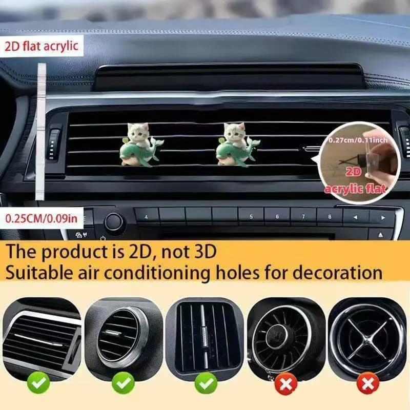 Long-lasting Interior Car Air Outlet Cute Cat Aromatherapy Air Freshener Clip Automotive Elegant Deodorant Fresh Accessories