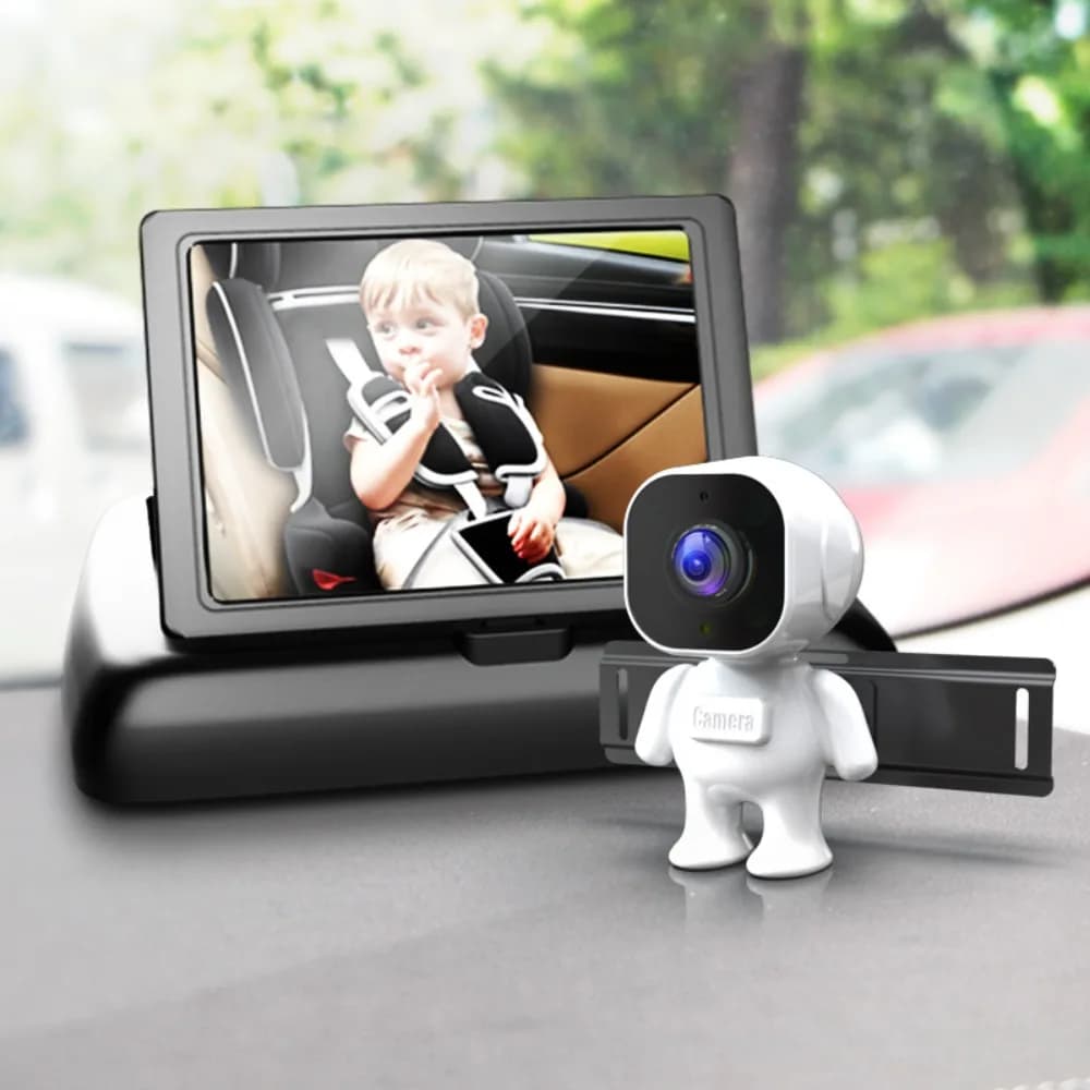4.3 Inch Screen Baby Car Mirror Night Vision Suction Cup Mount Baby Car Monitor Infrared Camera Folding Display Car Seat Mirror