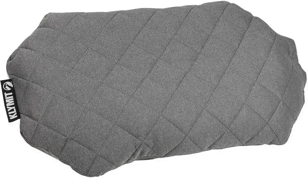 Cuscino da viaggio Klymit Luxe, cuscino gonfiabile ibrido leggero per aereo, backpacking, amaca e campeggio, grigio