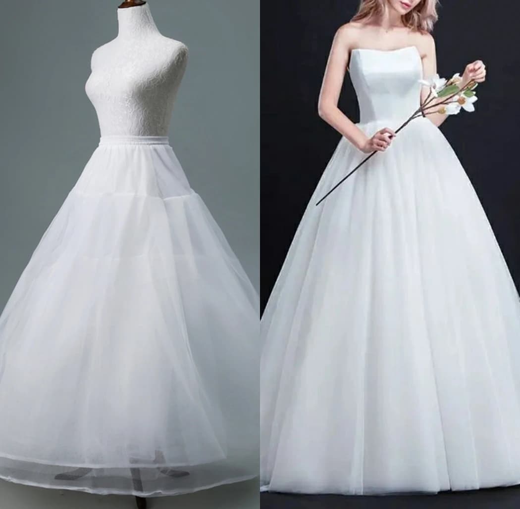 Sottoveste stile lungo senza cerchio a 6 strati Abito da sposa da sposa foderato Abiti da festa da donna per donna Mezza gonna con fodera per giochi di ruolo