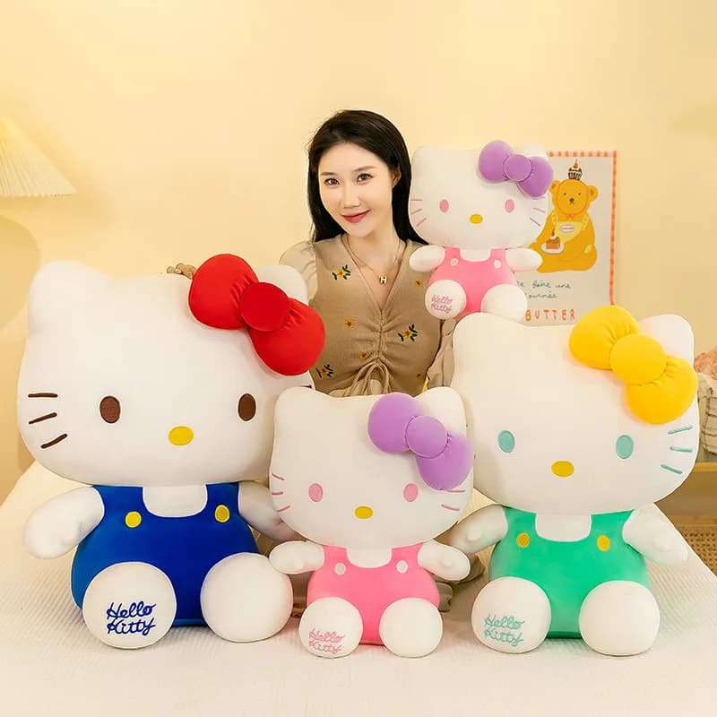 Peluche Sanrio Hello Kitty 25/35/45/60 cm, animale di peluche Kawaii di dimensioni jumbo, bambola morbida personaggio del film regalo di compleanno per bambini
