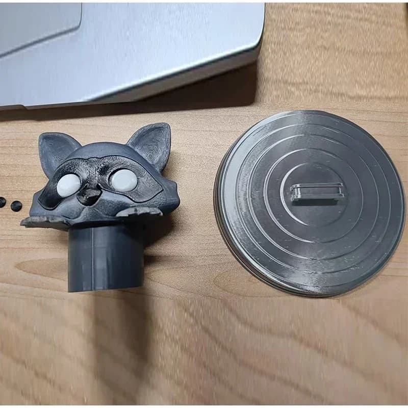 Portarotolo Carta Igienica a Forma di Procione, Simpatico Dispenser di Carta Igienica a Tema Animale in Resina per Bagno, da Appoggio su Ripiano e Vasca