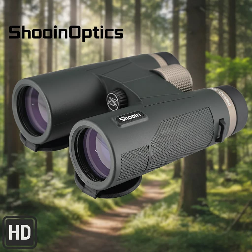 Shooin 12x42 10x42 8x42 Binocolo HD per adulti Birdwatching Caccia Ottica FMC impermeabile Attrezzatura da esterno ad alta potenza