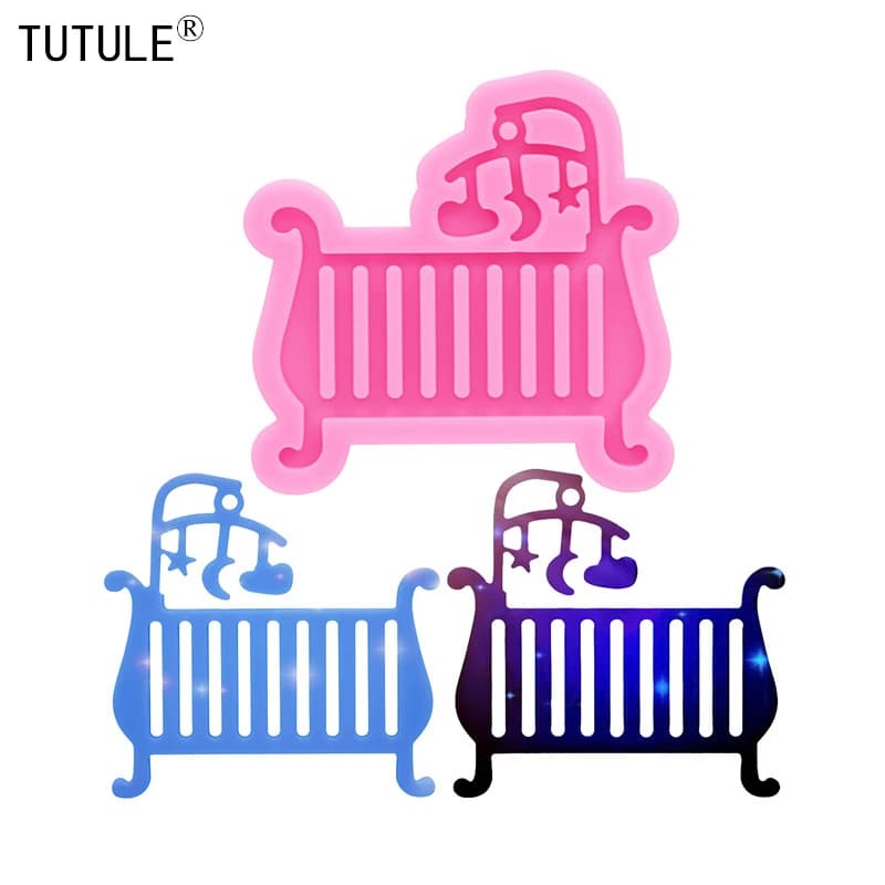 Shiny Baby Shaker Silicone Mold Baby Room Bed Cabinet Decorative Plaster Wax DIY Earrings Polymer Clay Resin Silicone Mold