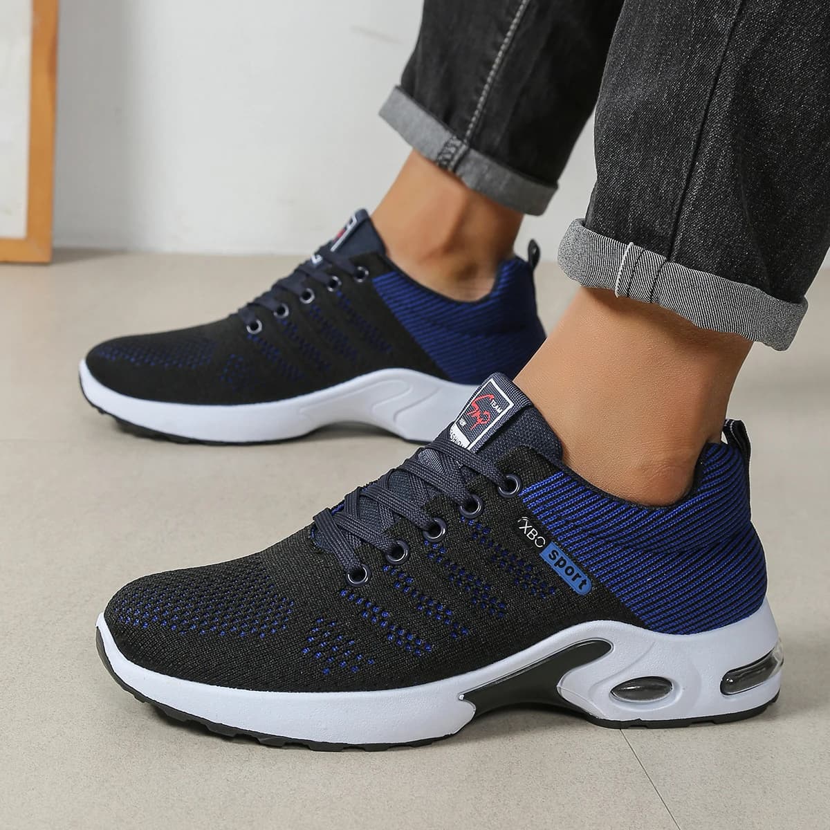 Men's Breathable Stringed Running Shoes, casual woven mesh shoes, comfortable men's shoes with air cushion with free shipping