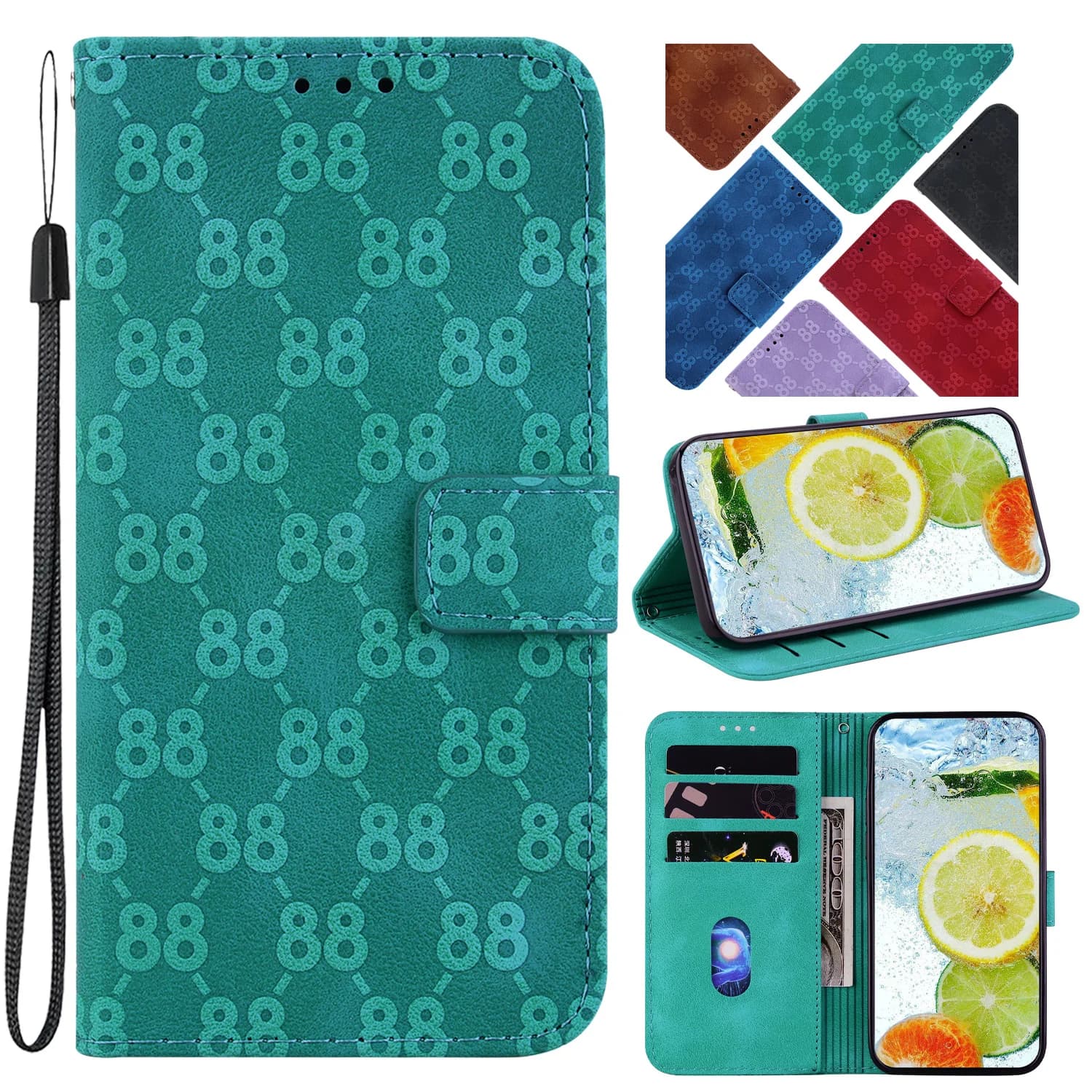 Custodia per telefono a portafoglio per Realme C75 C61 C53 C55 C31 C33 C30 C30S C35 C21Y C25Y C21 C20 C20A Flip Cover in pelle con slot per schede e