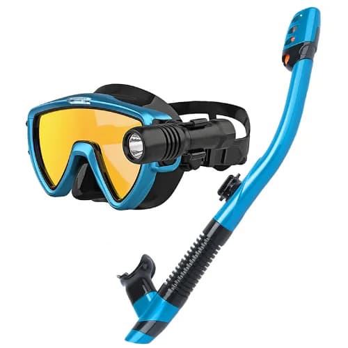 Customized Color Adult Snorkeling and Apnea Diving Mask Snorkeling Set and Torch Premium Diving Glasses