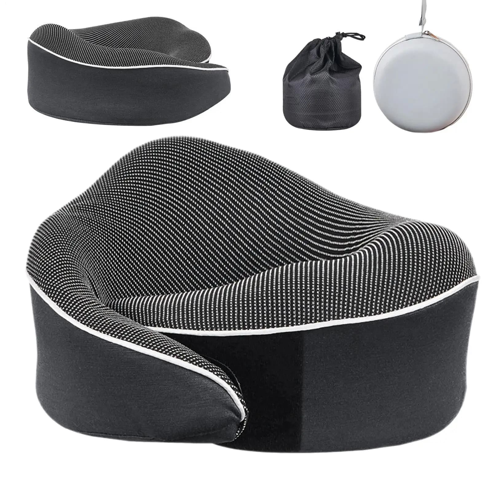 Cuscini da viaggio a forma di U per il collo, cuscino poggiatesta per aereo, cuscino a chiocciola in memory foam, cuscini morbidi regolabili per la siesta