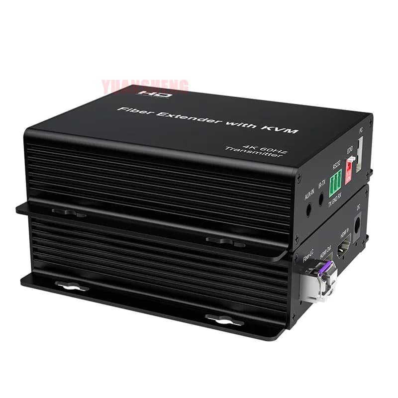 Estensore in fibra KVM 4K @ 60Hz 20KM per HDMI con interfaccia LC bidirezionale audio a fibra singola per monitor di schermi quadrati