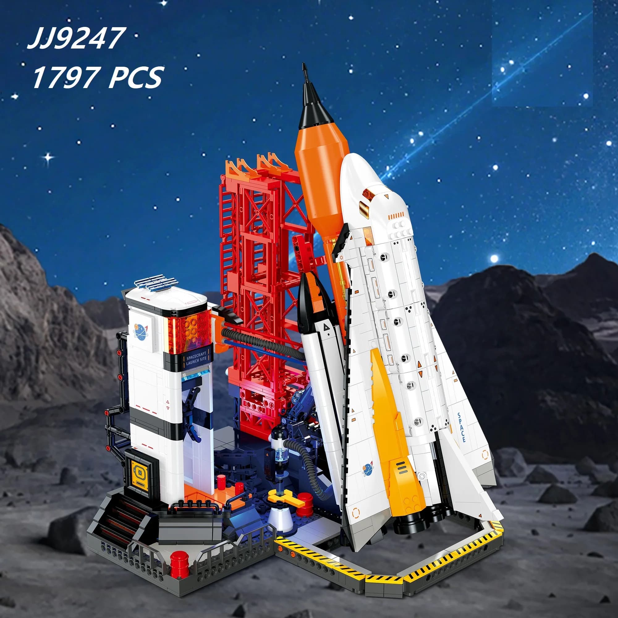 JJ9247 Set di Blocchi da Costruzione Astronauta - Modello di Base di Lancio Spaziale Kit Educativo Creativo per Bambini e Adulti