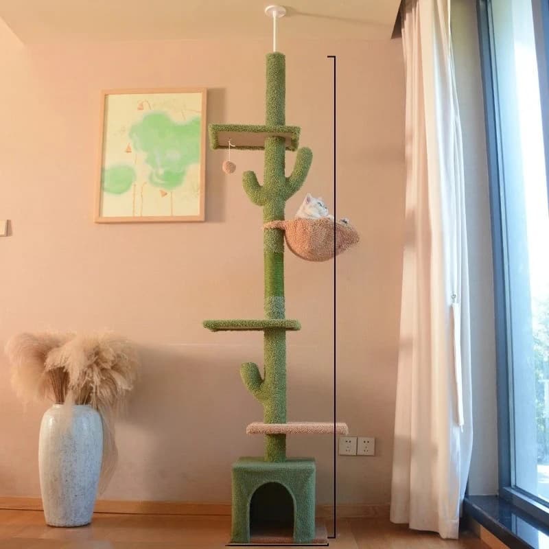 Albero cactus invernale, struttura per gatti da arrampicarsi, palo per arrampicarsi, piattaforma per saltare, torre, giocattoli per animali domestici, struttura per arrampicarsi per animali domestici