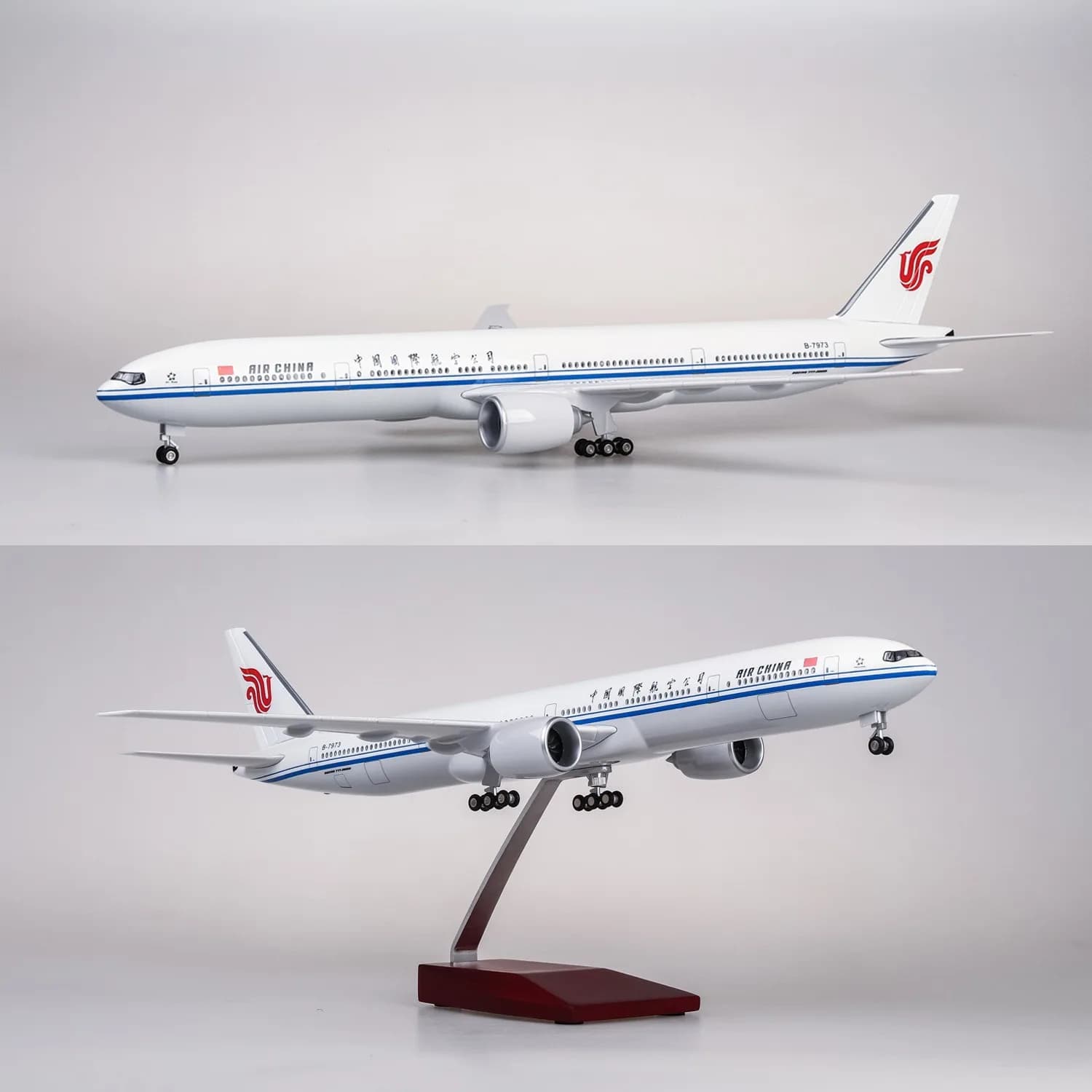 47cm Large Scale Airplanes Air China B777 Diecast Resin Airplane Model Toy Kit with Stand For Display Collection or Gift