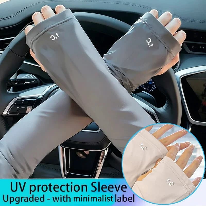 Guanti da ciclismo da donna in tessuto rinfrescante anti-UV, protezione solare, maniche da corsa e ciclismo, polsini sportivi anti-UV per esterni