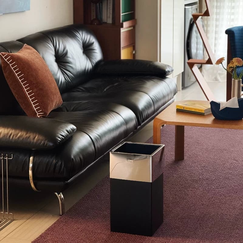 2026 Large Capacity Trash Can for Bedroom Living Room Direct Throw Kitchen Garbage Bin Retro Waste Basket Simple Toilet Cleaning