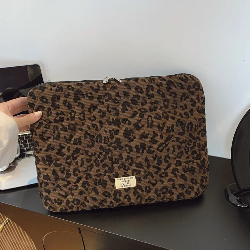 Custodia per Laptop con Stampa Leopardata, Borsa per Computer, Custodia per il Trasporto di Laptop da 11/13/15 Pollici
