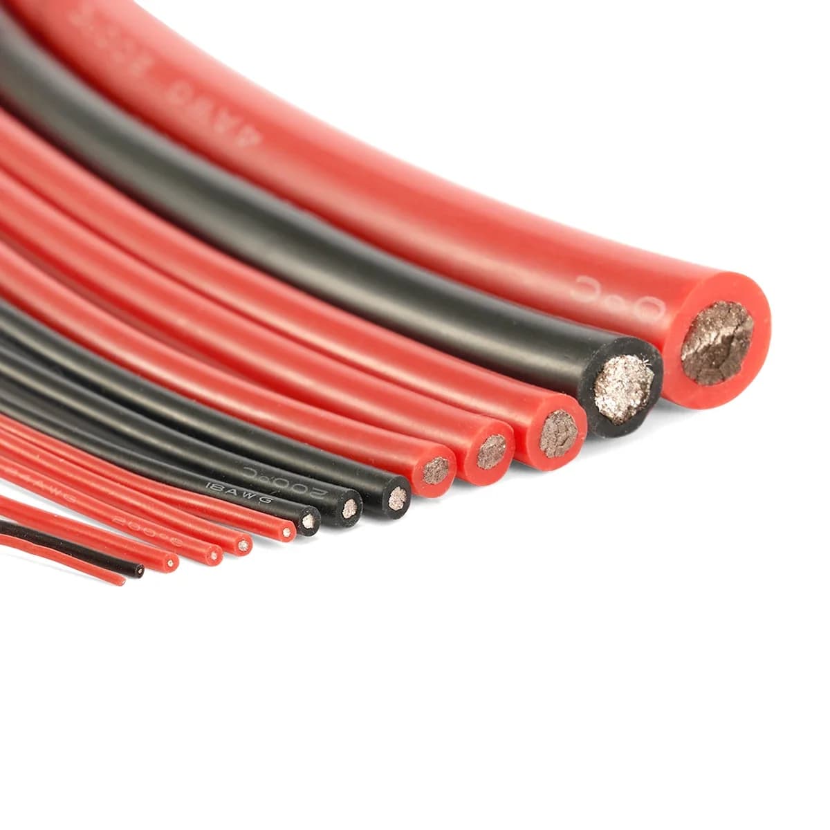 Cavo in silicone rosso e nero, fili elettrici morbidi, resistenti alle alte temperature, in rame stagnato per batterie, auto e pannelli solari