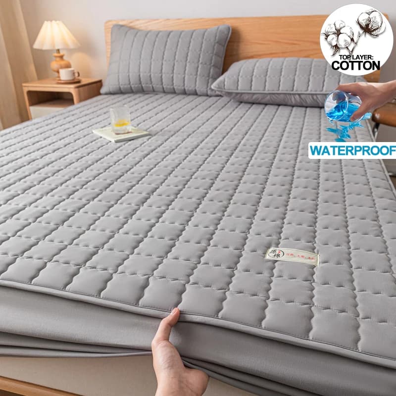 Coprimaterasso impermeabile ipoallergenico di classe A-protegge-copertura trapuntata antibatterica per un ambiente di sonno sano