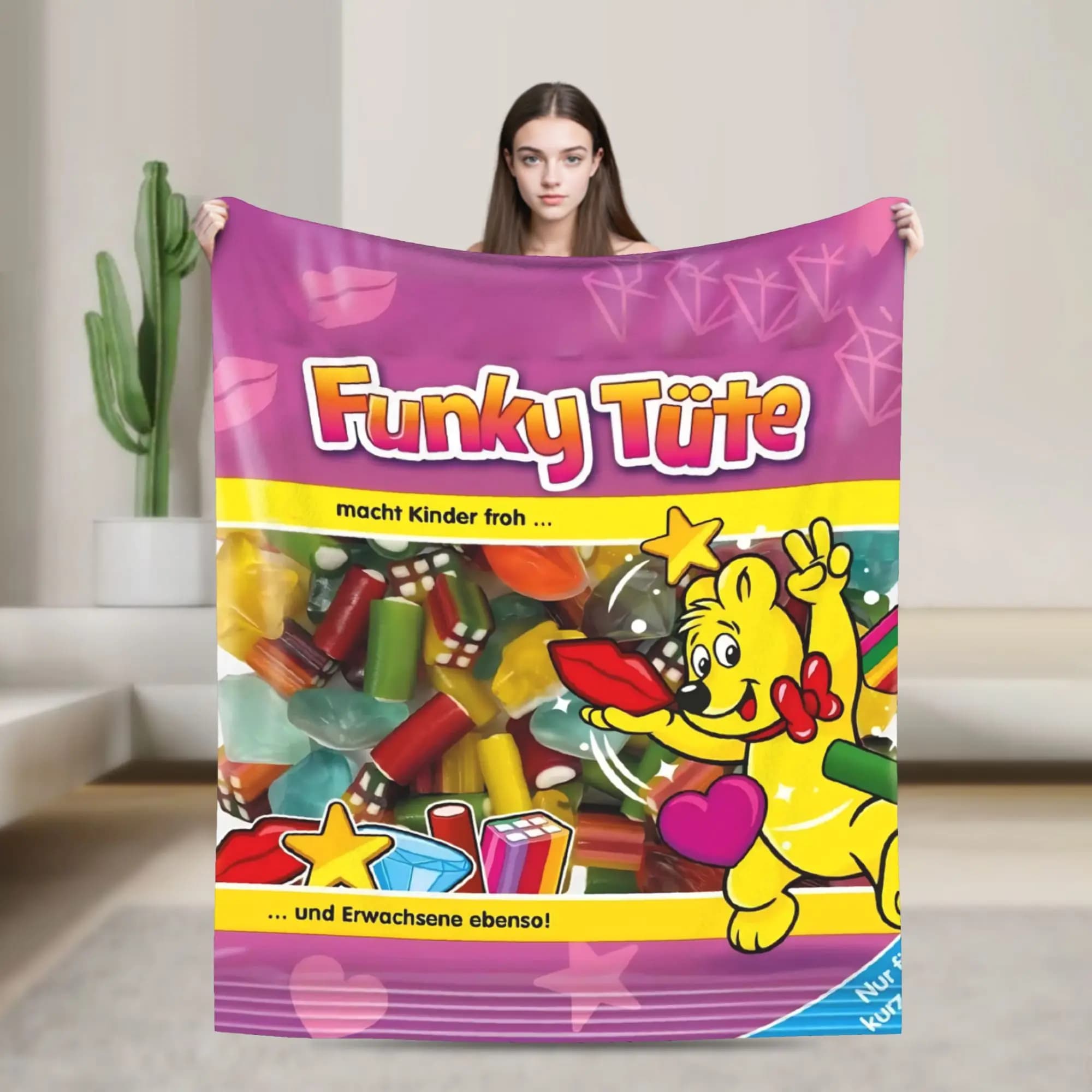 Haribo Candy Flannel Blankets Warm Soft Throw Blanket for Bedroom Decorative Graphic Bedspread Sofa Bed Cover