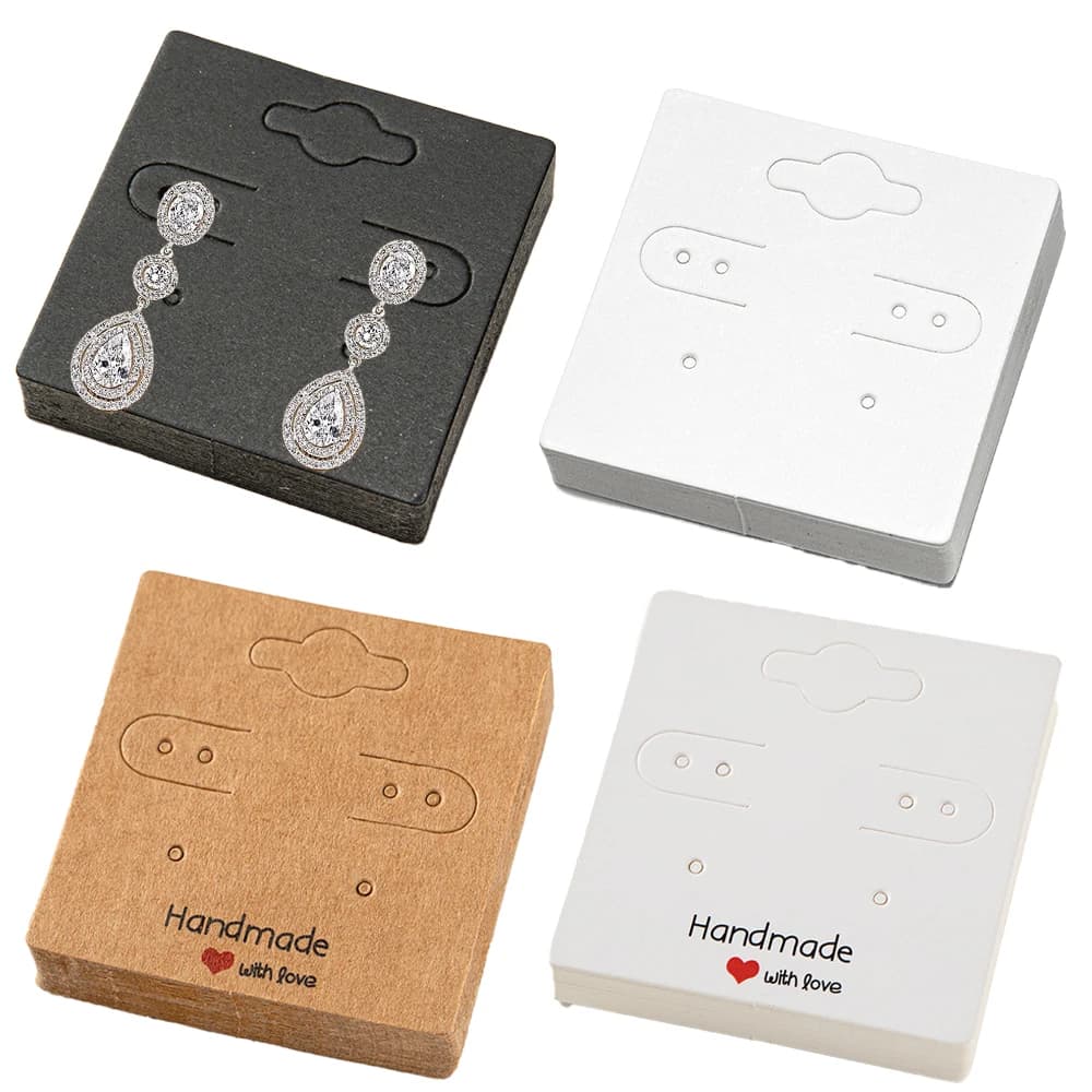Etichette per carte da esposizione per orecchini da 50 pezzi Cartoncino per etichette per supporto per gioielli Piccole imprese Vendita di materiali per imballaggio