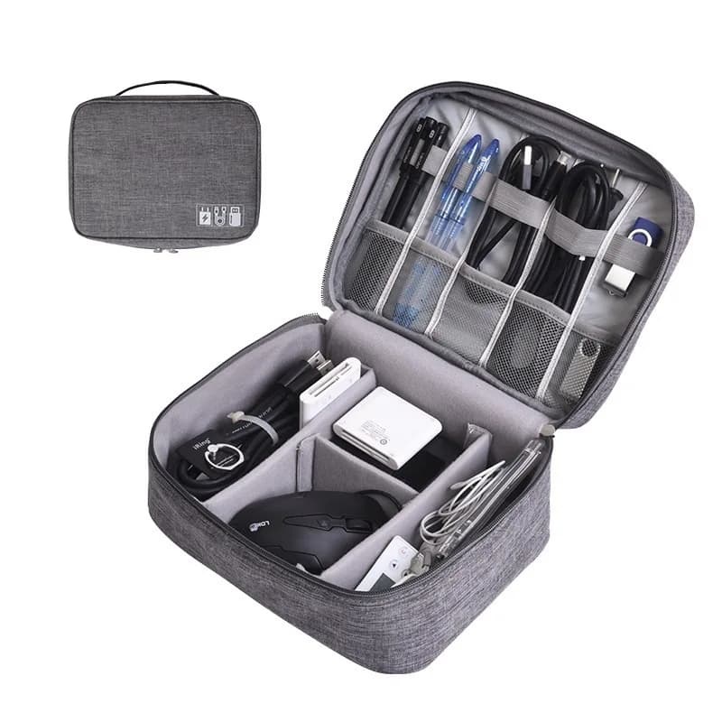 Organizzatore per la gestione dei cavi Avvolgicavo Borsa per la conservazione del prodotto digitale Protezione del cavo del telefono Custodia con cerniera Custodia Accessori Forniture