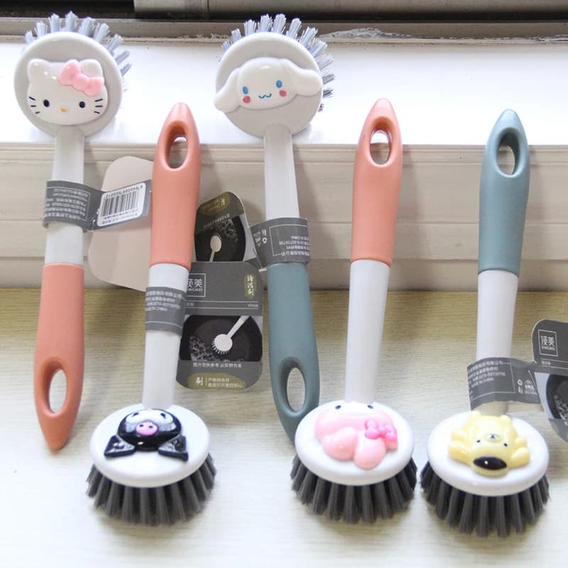 Hello Kitty Personalized Cartoon Cleaning Brush Cute Multifunctional Brush Pot and Dish Brush