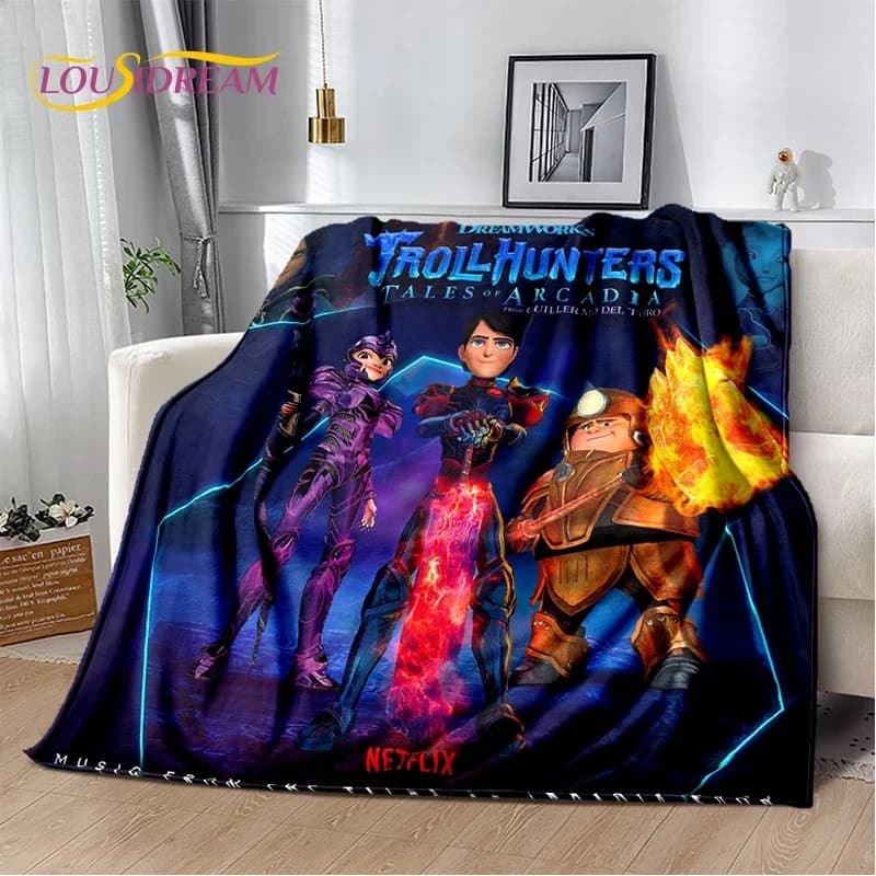 Coperta Cartoon Trollhunters, Tales of Arcadia, Morbida Coperta per Casa, Camera da Letto, Divano, Picnic, Viaggio, Ufficio, Regalo per Bambini