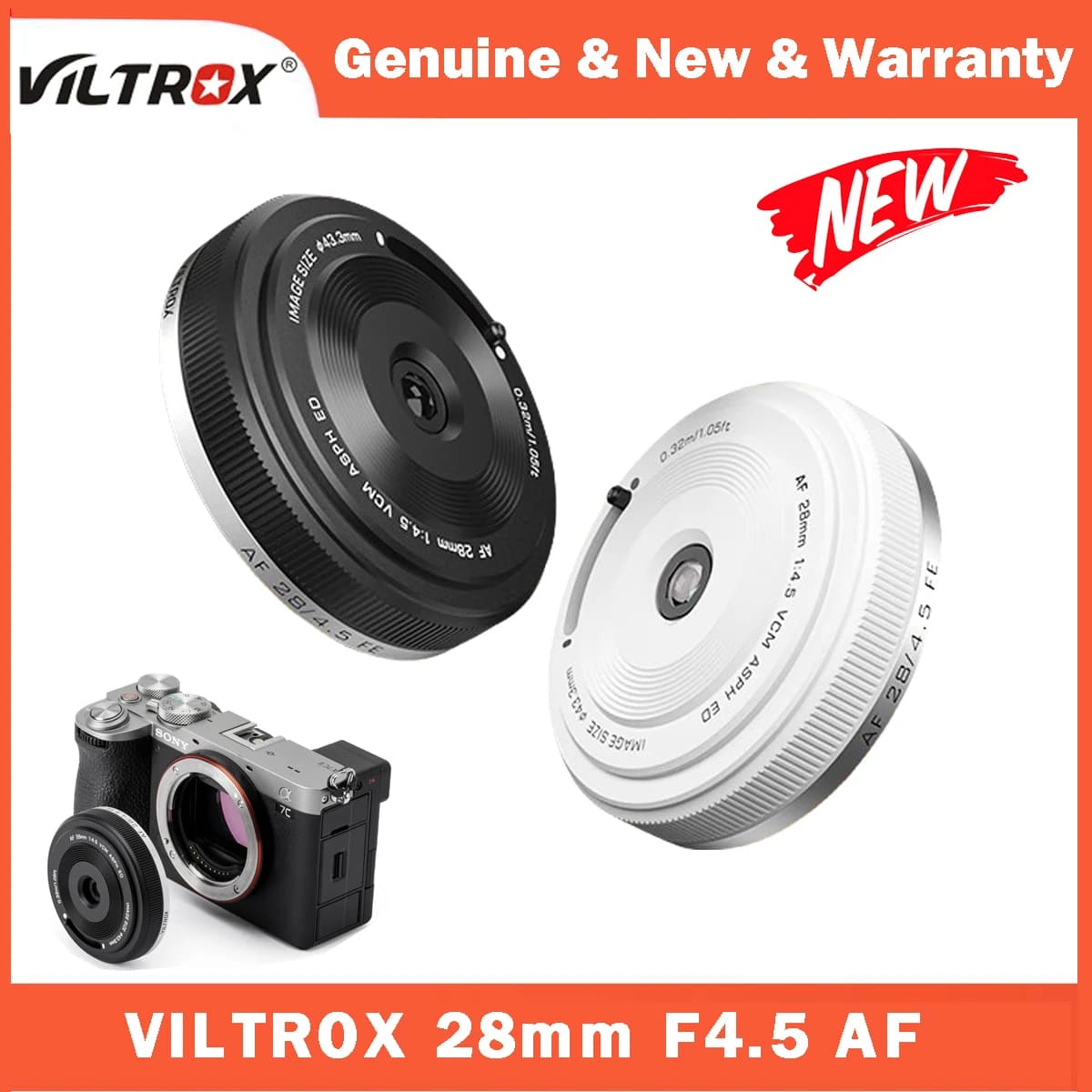 VILTROX 28mm F4.5 Pancake Autofocus Full Frame Ultra-thin Retro lens 60g For Sony E Mount A6700 ZV-E10 A7M5 a7iii Fuji X