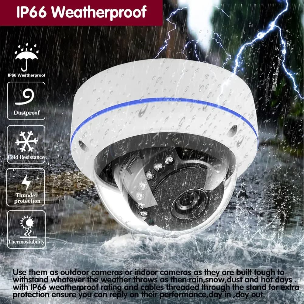 Kit di Videosorveglianza Smart Life con Telecamera Dome POE 8MP, Sistema di Sicurezza CCTV Impermeabile per Esterni 8CH, Kit NVR POE 4K Tuya 4CH
