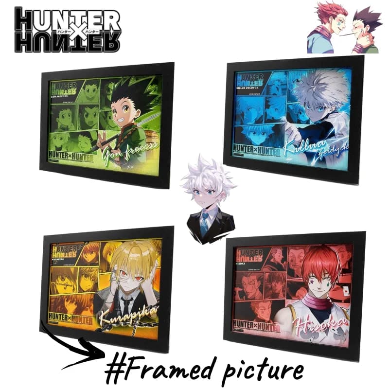 Hunter Hunter Gon Freecss Killua Zoldyck Hisoka Personaggi anime Cornice di cartoni animati Immagine Decorazione desktop Ornamento Regalo di festa