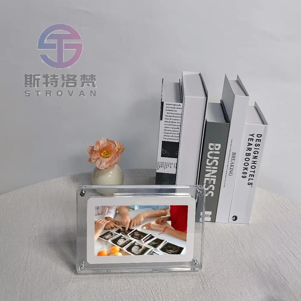 5'' Back Stander Acrylic Digital Photo Video Frame with MP3 8GB Memory Best Gift for Pregnant Women and Families with Newborns