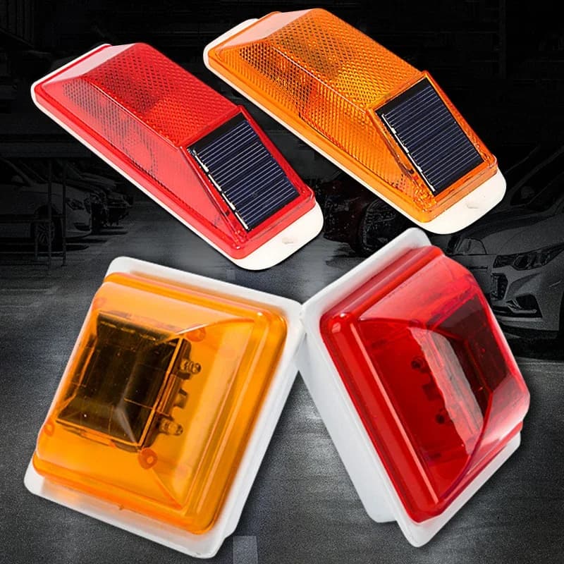 Lampada a LED di avvertimento stroboscopico solare Lampada solare ricaricabile per la sicurezza di guida notturna Flash stroboscopico Attenzione al traffico Luci a LED stroboscopiche