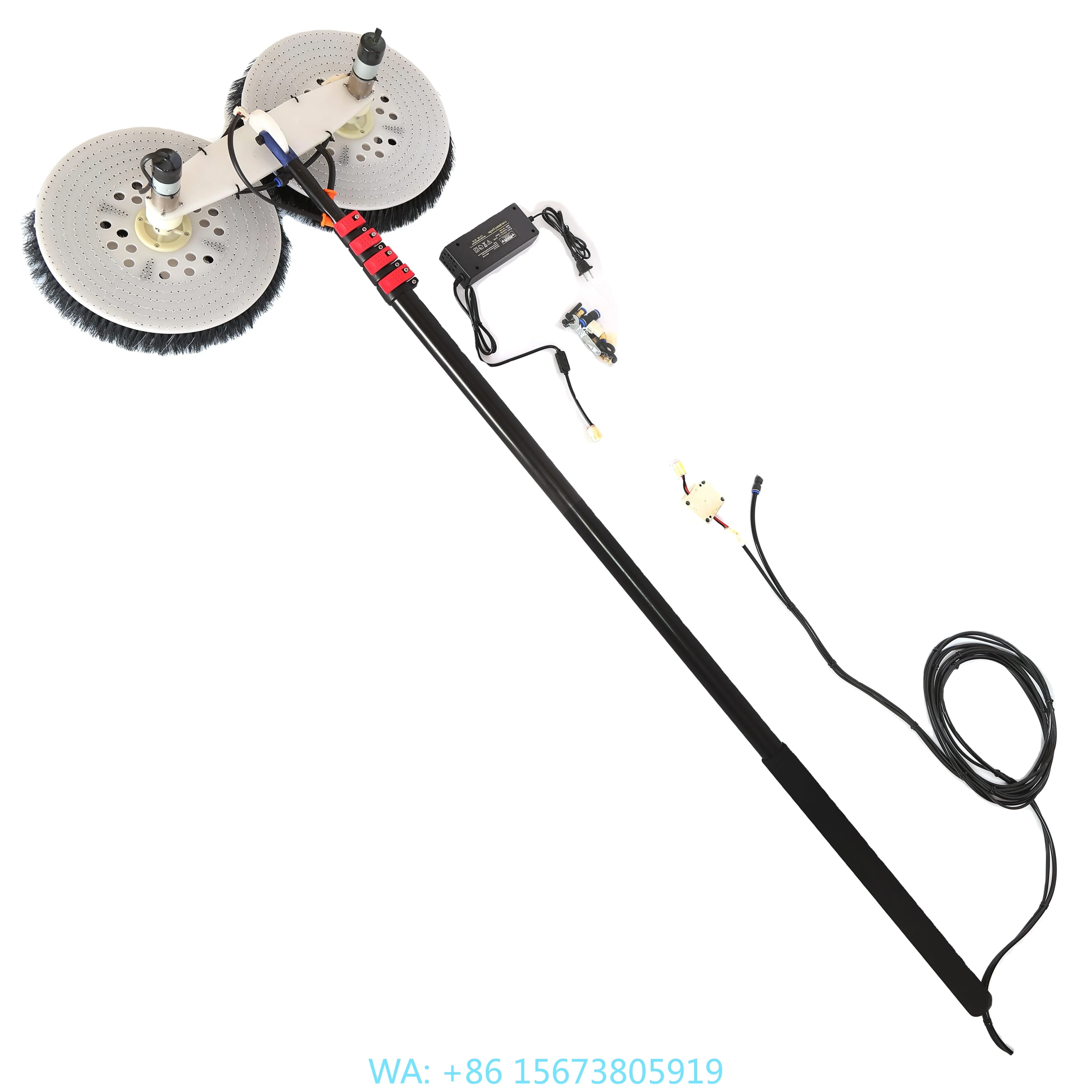 Spazzola Elettrica Telescopica a 3 Sezioni da 3,5m per Pulizia, DC 16.8V, in Materiale Plastico Ecologico