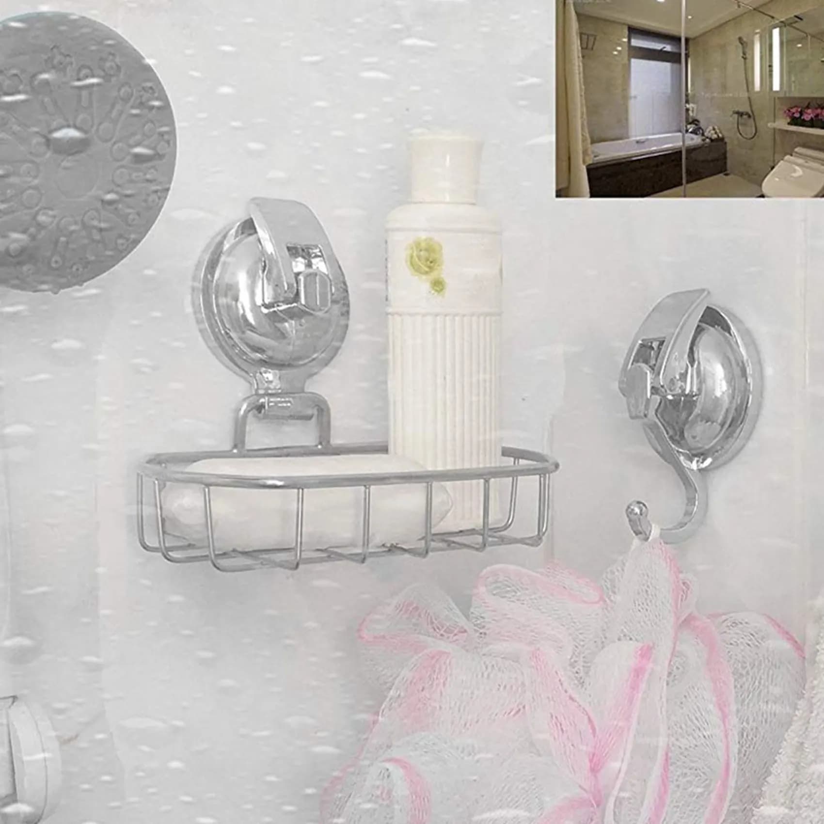 AS94-Heavy Duty Vacuum Suction Cup Hooks (8 Pack) For Kitchen Bathroom Restroom Organization
