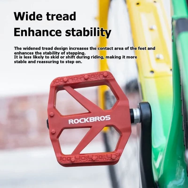 Pedali per Bicicletta AD10 ROCKBROS, Pedali per Mountain Bike MTB, Poggiapiedi Piattaforma in Nylon