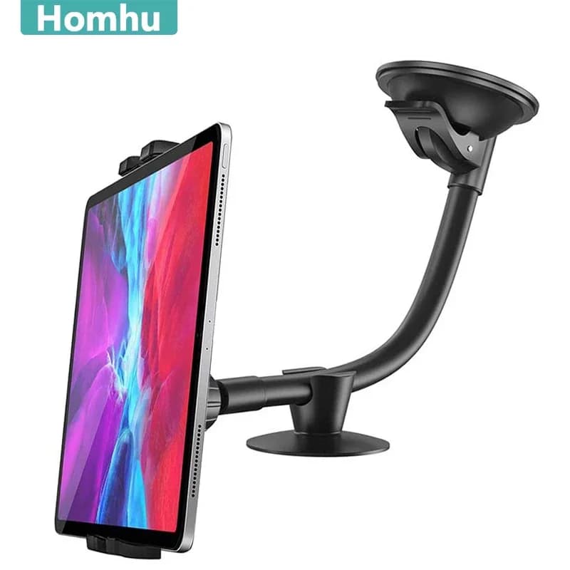Supporto universale per tablet Supporto per staffa di montaggio per auto per cellulare con braccio lungo per parabrezza per iPhone IPad Pro Air GPS MP4 da 4-13,5 pollici
