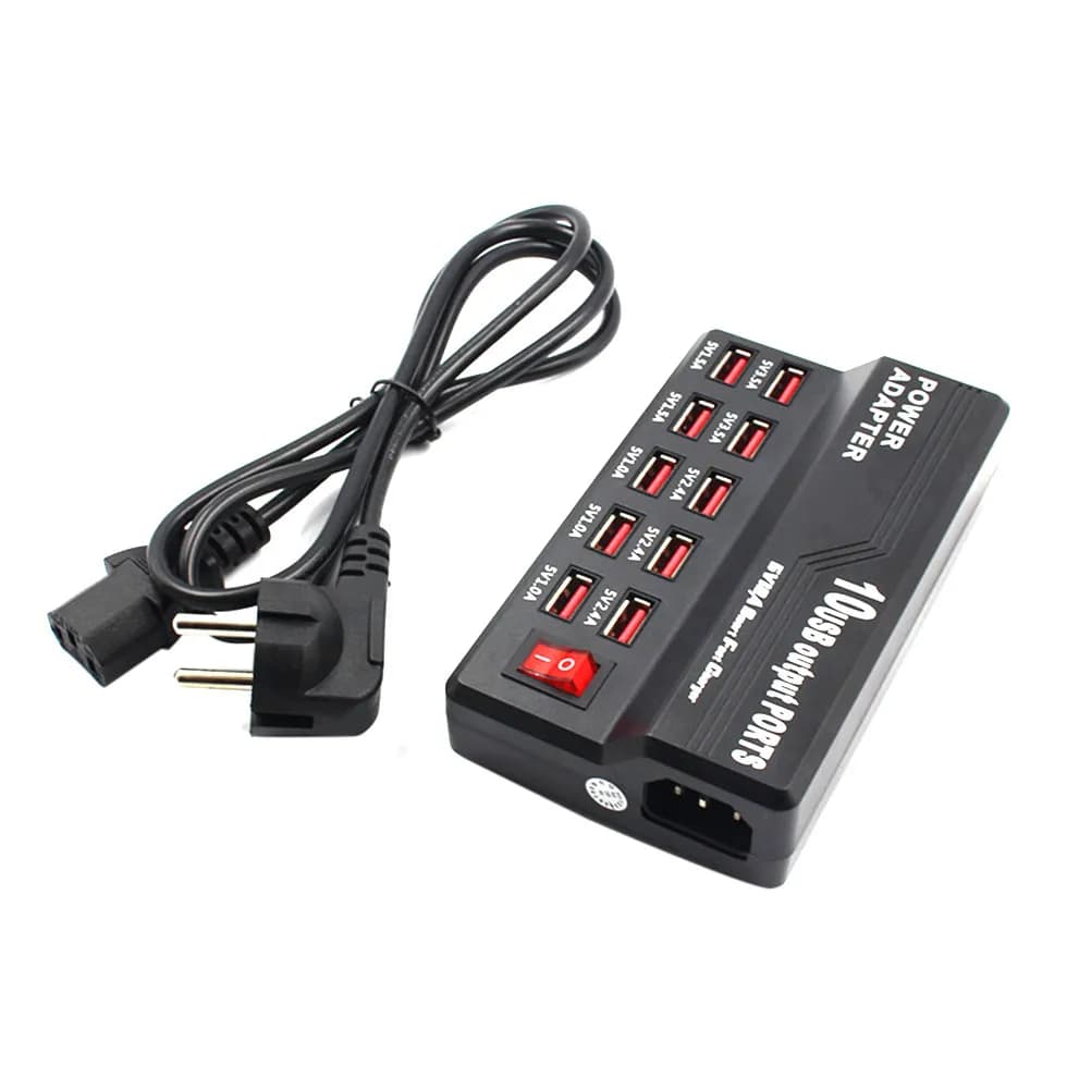 10 Port USB Charging Station Quick Charger Hub Fast Desktop Travel Power Adapter Eu Plug USB 10 Ports Quick Charger