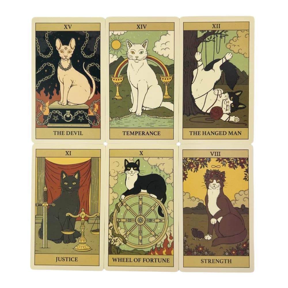 Carte dei Tarocchi 'I Gatti Dominano la Terra', Mazzo da 78 Carte Oracolo in Inglese, Edizione Divinazione per Giochi da Tavolo